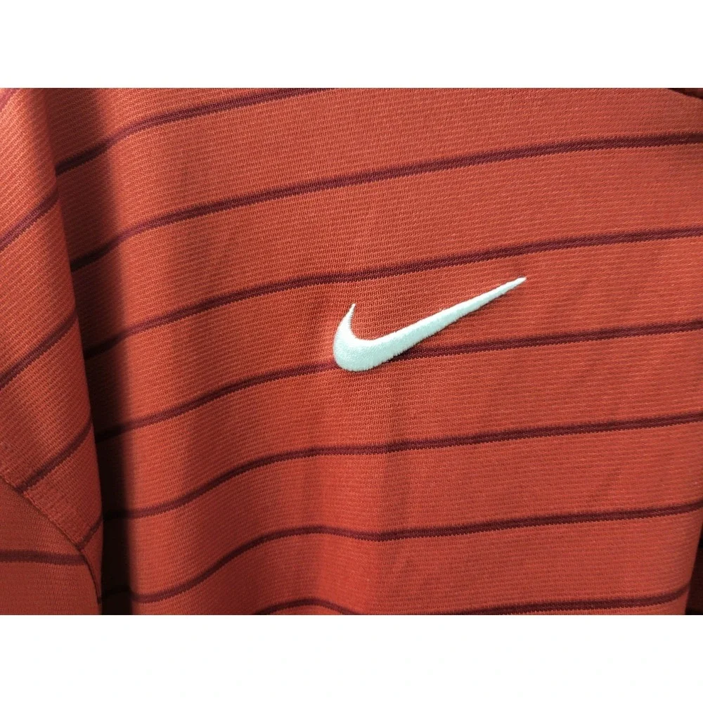 Nike Polo Shirt Mens Size 3XL Maroon Red Stripes Short Sleeve Embroidered Logo